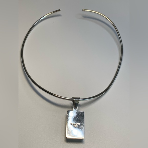 Silpada Sterling Silver Multi-Colored Stone Inlaid Pendant & Sterling Choker - Picture 12 of 13